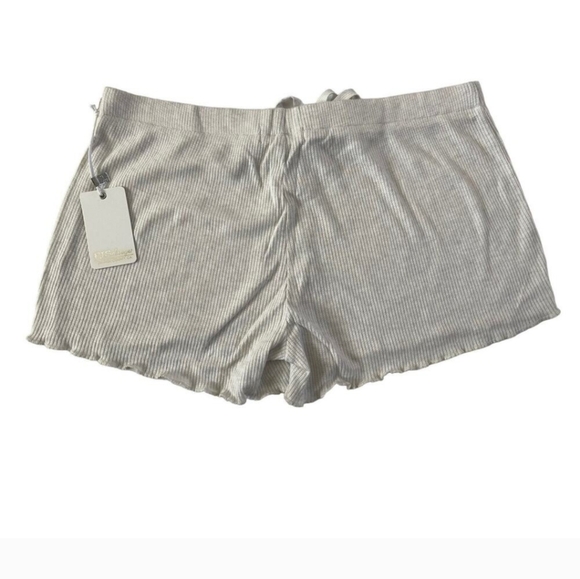 PJ Salvage Ribbed Gray Lounge Pajama Shorts Elastic Waist SOFT - Picture 2 of 2